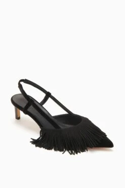 ULLA JOHNSON Shira Fringe Sling Back - Noir -fashion store FA231002 FRINGESLINGBACK NOIR b r web