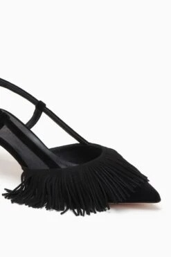ULLA JOHNSON Shira Fringe Sling Back - Noir -fashion store FA231002 FRINGESLINGBACK NOIR c r web