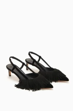 ULLA JOHNSON Shira Fringe Sling Back - Noir -fashion store FA231002 FRINGESLINGBACK NOIR d r web