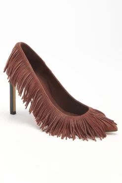 ULLA JOHNSON Inez Fringe High Heel - Mahogany -fashion store FA231004 INEZ FRINGE HIGH HEEL MAHOGANY WEB UPDATE 03