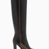 ULLA JOHNSON Arlette Knee High Boot - Noir -fashion store FA231013 KNEEHIGHBOOTWITHSTITCHDETAIL NOIR a r web