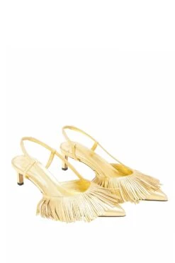 ULLA JOHNSON Shira Fringe Sling Back - Gold 10 ULLA JOHNSON Shira Fringe Sling Back - Gold -fashion store FA231025 SHIRA FRINGE SLING BACK GOLD c UPDATE