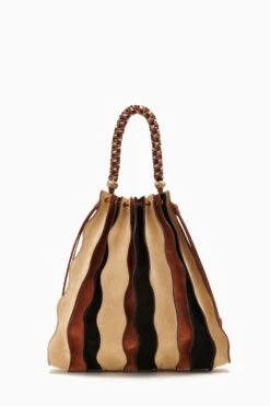 fashion store 60 ULLA JOHNSON Adria Large Pleated Wave Bag - Dune Colorblock