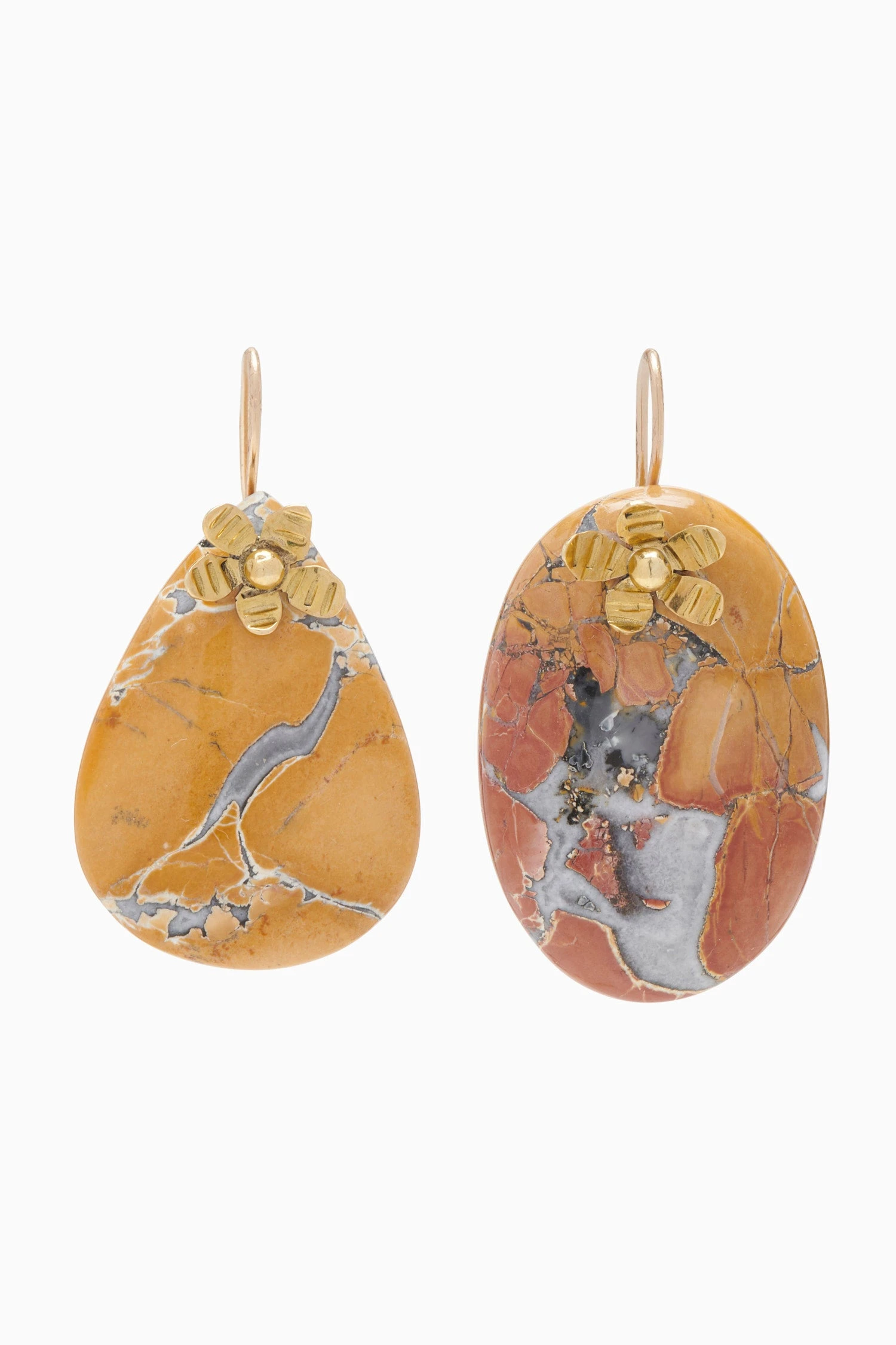 ULLA JOHNSON Hammered Chain Organic Stone Earring - Maligano Jasper 4 ULLA JOHNSON Hammered Chain Organic Stone Earring - Maligano Jasper - Image 2