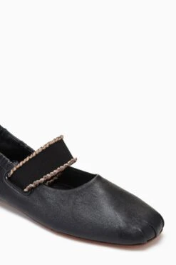ULLA JOHNSON Eliza Elastic Ballet Flat - Noir 9 ULLA JOHNSON Eliza Elastic Ballet Flat - Noir -fashion store PF231009 ElasticBallet Noir c r web