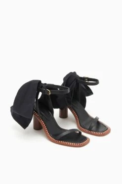 ULLA JOHNSON Lina Bow High Heel - Noir -fashion store PF231013 LinaBowHighHeel NOIR d r web