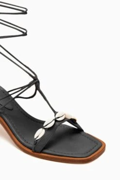 ULLA JOHNSON Nicolette Shell Laceup High Heel - Noir -fashion store PF231014 ShellLace UpHighHeel Noir c r web