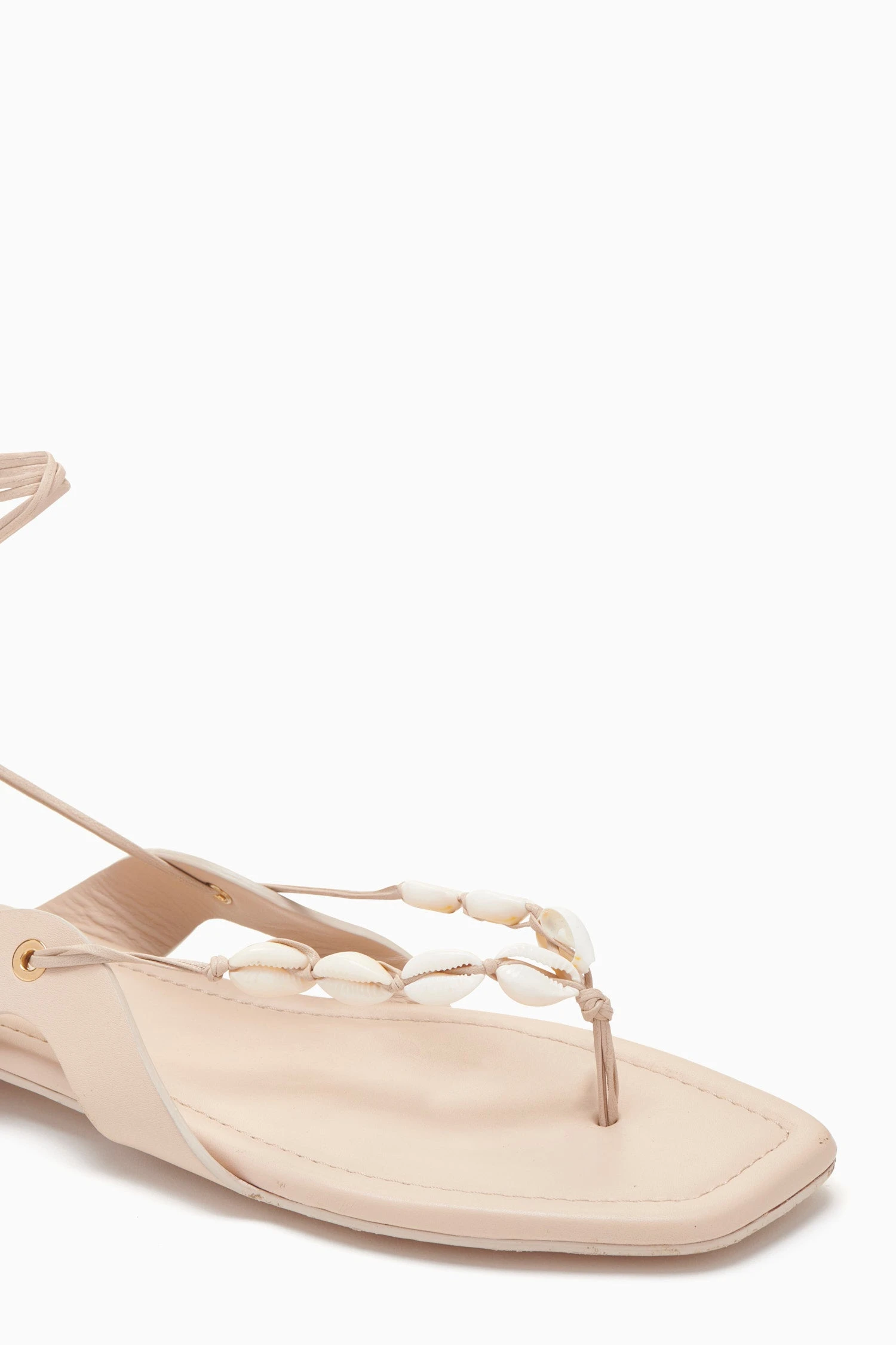 ULLA JOHNSON Romina Shell Laceup Sandal - Powder 5 ULLA JOHNSON Romina Shell Laceup Sandal - Powder - Image 3