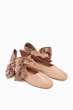 ULLA JOHNSON Eliza Bow Ballet Flat - Wheat Flower -fashion store PF231017 ELIZAFLAT WHEATFLOWER d r web