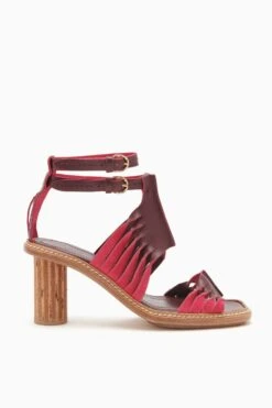 ULLA JOHNSON Madeira Twisted Contrast High Heel - Orchid Colorblock