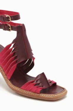 ULLA JOHNSON Madeira Twisted Contrast High Heel - Orchid Colorblock -fashion store PF231021 MadeiraTwistedContrastHighHeel ORCHIDCOLORBLOCK c r web