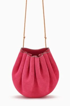 ULLA JOHNSON Paloma Ruched Pochette - Orchid Colorblock -fashion store PF231120 PalomaRuchedPochette Oxblood c r web