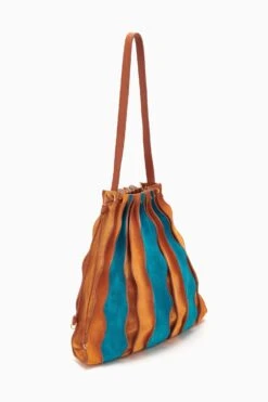 ULLA JOHNSON Adria Large Pleated Wave Bag - Montego Colorblock -fashion store PF231124 LargePleatedBag Sundew Teal Sierra b r web