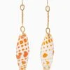 ULLA JOHNSON Large Shell Drop Earring - Orange Mitra Shell -fashion store PF231405 LargeShellDangleEarring OrangeMitraShell a r web