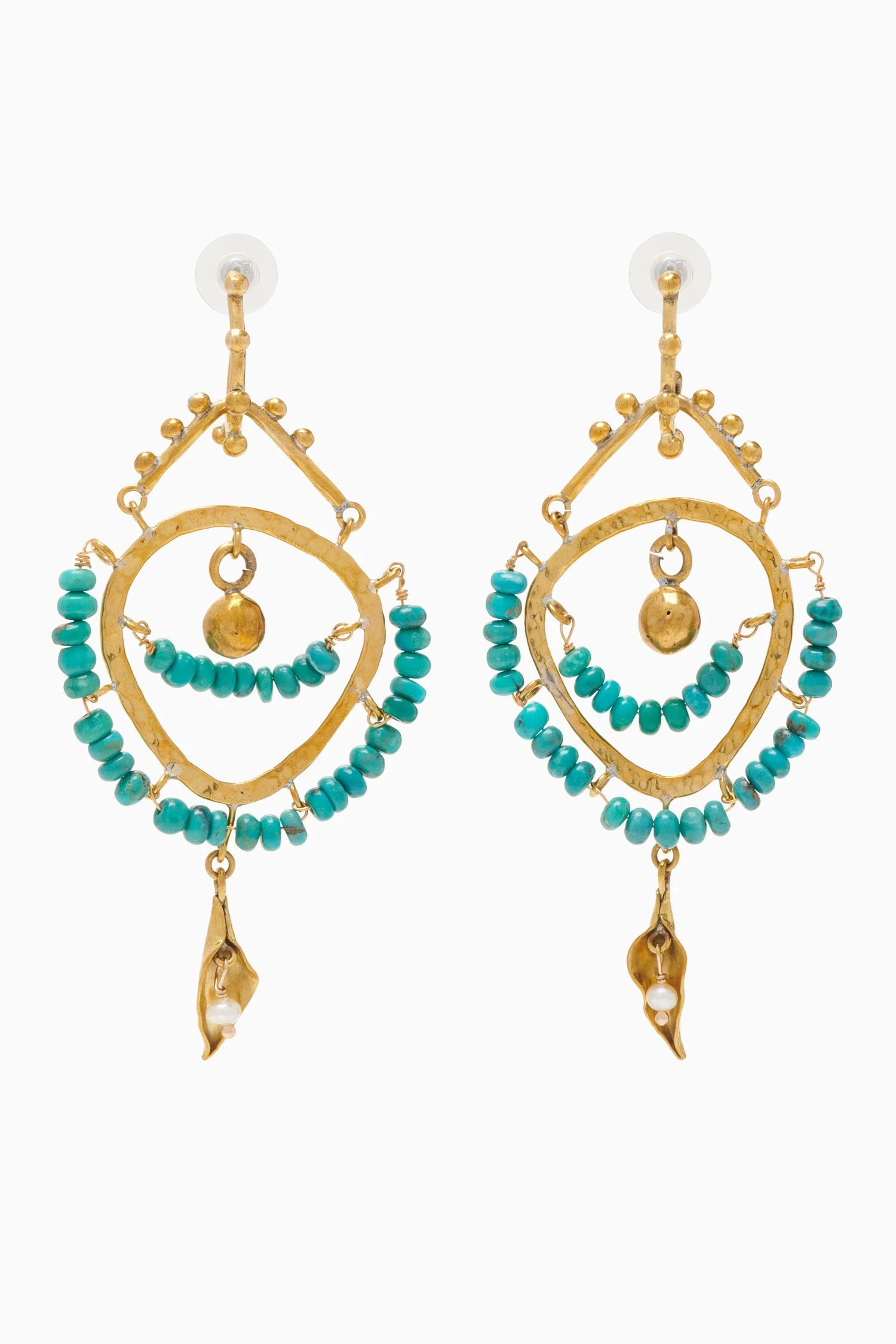 ULLA JOHNSON Beaded Chandelier Earring - Turquoise 4 ULLA JOHNSON Beaded Chandelier Earring - Turquoise - Image 2