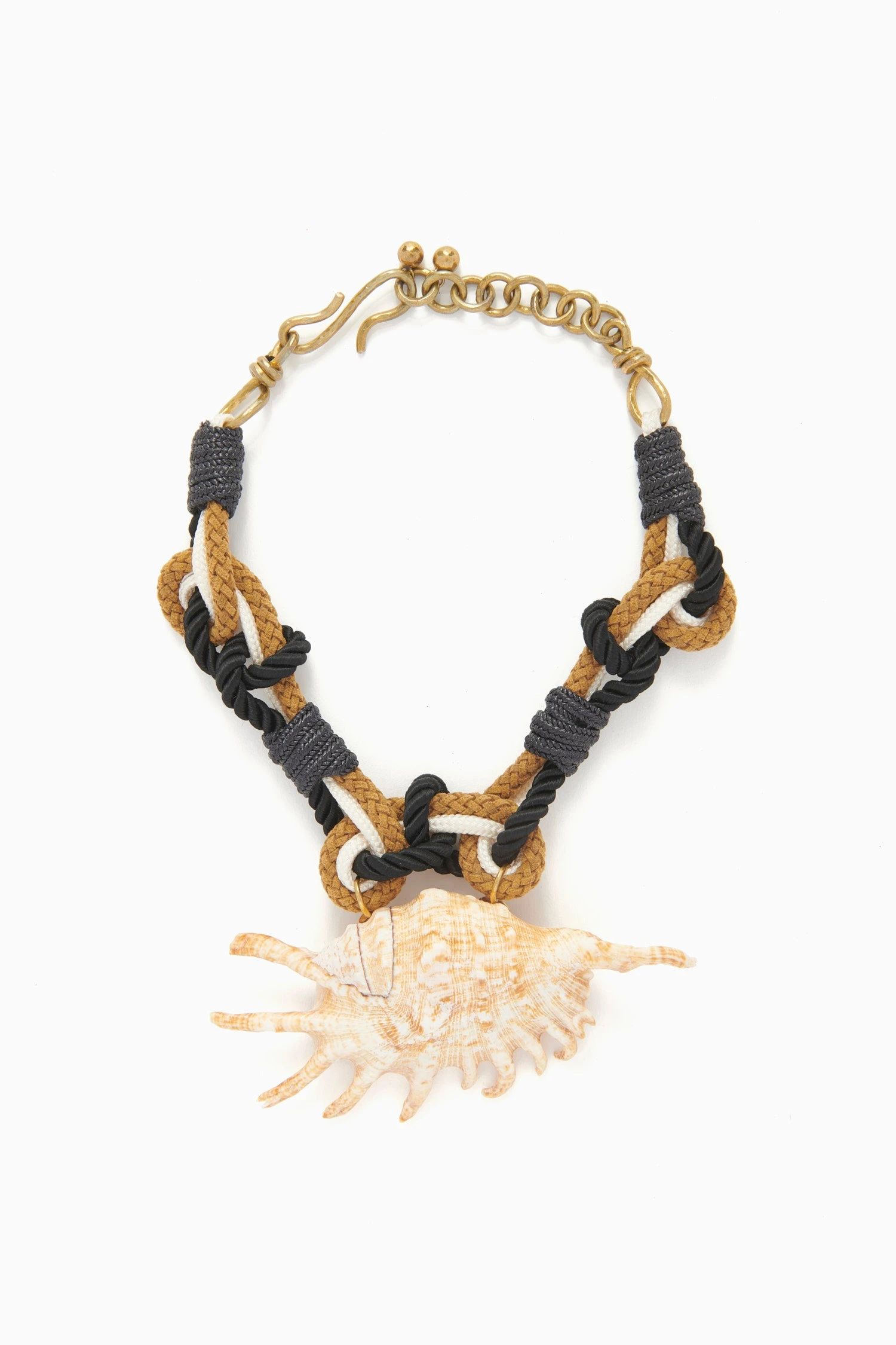 ULLA JOHNSON Hand Macrame Rope And Shell Necklace - Shell 4 ULLA JOHNSON Hand Macrame Rope And Shell Necklace - Shell - Image 2