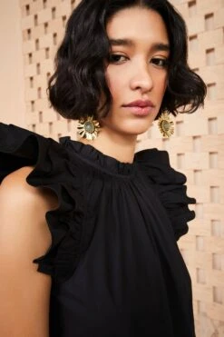 fashion store -fashion store SHOT 075 ULLA JOHNSON EDEN DRESS NOIR UJ990115 0159