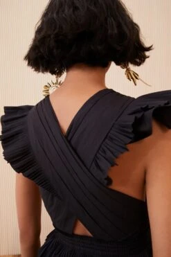 ULLA JOHNSON Aurore Dress - Noir -fashion store SHOT 132 0125 ulla johnson black aurore dress noir UJ view 6 3e1eecc3 7027 4cc6 a719 ea2f733e468c