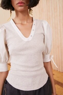 ULLA JOHNSON Pia Top - Oatmeal -fashion store SHOT 137 0066 ulla johnson white pia top oatmeal UJ99 view 6