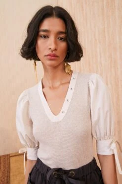 ULLA JOHNSON Pia Top - Oatmeal -fashion store SHOT 137 0146 ulla johnson white pia top oatmeal UJ99 view 7