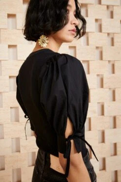 ULLA JOHNSON Pia Top - Noir -fashion store TEST ULLA JOHNSON PIA TOP NOIR UJ990723 view 2