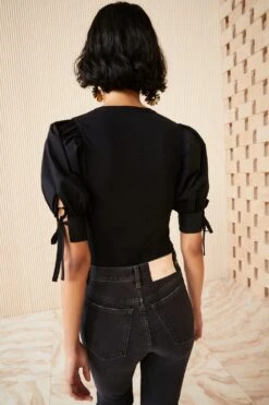 ULLA JOHNSON Pia Top - Noir -fashion store TEST ULLA JOHNSON PIA TOP NOIR UJ990723 view 4