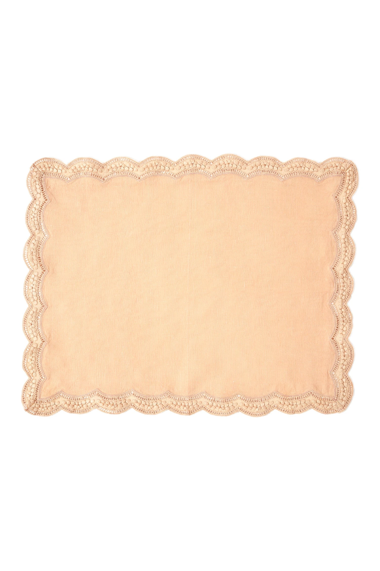 ULLA JOHNSON Scallop Embroidered Placemat - Blush 3 ULLA JOHNSON Scallop Embroidered Placemat - Blush