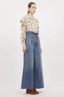 ULLA JOHNSON The Sylvan Jean - Danube Medium Indigo Wash -fashion store UJ AW23 038 0656