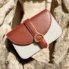 ULLA JOHNSON Esme Small Crossbody - Mahogany Colorblock -fashion store UJ AW23 Alts L1 10 WEB