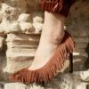 ULLA JOHNSON Inez Fringe High Heel - Mahogany -fashion store UJ AW23 Alts L1 9 WEB