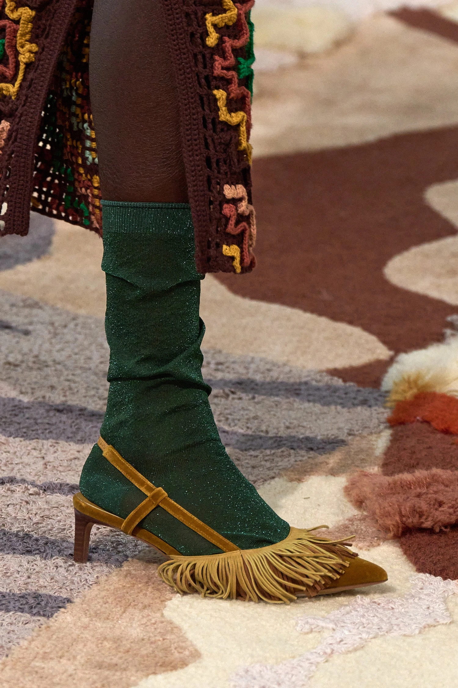 ULLA JOHNSON Shira Fringe Sling Back - Sunsprite Colorblock 4 ULLA JOHNSON Shira Fringe Sling Back - Sunsprite Colorblock - Image 2