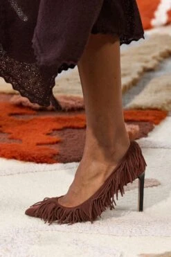ULLA JOHNSON Inez Fringe High Heel - Mahogany -fashion store UJ AW23 look7B ArmandoGrillo 2c981224 5c00 4214 a957 1736b56f297a