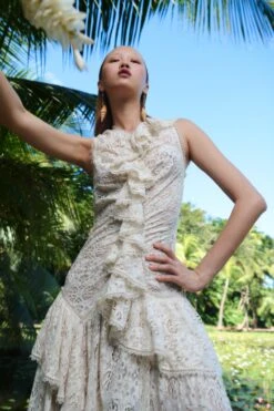 ULLA JOHNSON Odile Dress - Chalk -fashion store UJ PF23 PDP CROP 1500x2250 LOOK 28