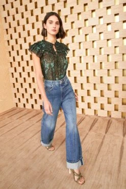 Featured Products -fashion store ULLA JOHNSON GENEVIEVE JEAN DANUBE DARK INDIGO 01 MAIN