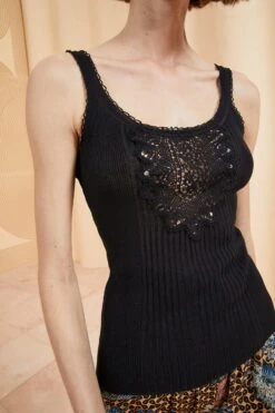 ULLA JOHNSON Ameline Tank - Noir -fashion store ULLA JOHNSON AMELINE TANK NOIR 05