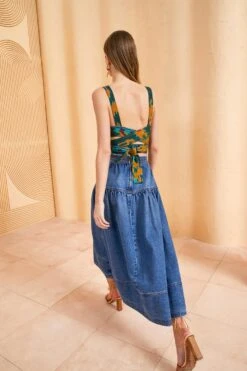 ULLA JOHNSON The Astrid Skirt - Danube Medium Indigo Wash -fashion store ULLA JOHNSON ASTRID SKIRT DANUBE