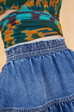 ULLA JOHNSON The Astrid Skirt - Danube Medium Indigo Wash -fashion store ULLA JOHNSON ASTRID SKIRT DANUBE 0027