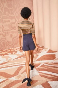 ULLA JOHNSON Abri Shorts - Midnight -fashion store ULLA JOHNSON Abri Shorts MIDNIGHT 0006