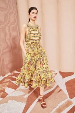 ULLA JOHNSON Acacia Skirt - Calla Lily -fashion store ULLA JOHNSON Acacia Skirt CALLA LILY 03