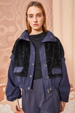 ULLA JOHNSON Aidan Jacket - Midnight -fashion store ULLA JOHNSON Aidan Jacket MIDNIGHT 0152