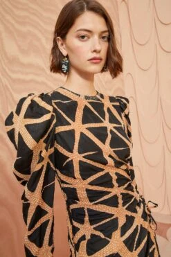 ULLA JOHNSON Amalie Dress - Onyx -fashion store ULLA JOHNSON Amalie Dress ONYX 0115