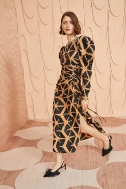 ULLA JOHNSON Amalie Dress - Onyx -fashion store ULLA JOHNSON Amalie Dress ONYX 0125