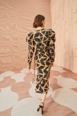 ULLA JOHNSON Amalie Dress - Onyx -fashion store ULLA JOHNSON Amalie Dress ONYX 0195