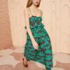 ULLA JOHNSON Amaliya Dress - Malachite -fashion store ULLA JOHNSON Amaliya Dress MALACHITE 01 MAIN