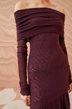 ULLA JOHNSON Ambrosia Dress - Mahogany -fashion store ULLA JOHNSON Ambrosia Dress MAHOGANY 02 ALT