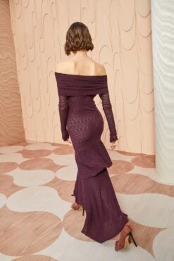 ULLA JOHNSON Ambrosia Dress - Mahogany -fashion store ULLA JOHNSON Ambrosia Dress MAHOGANY 04