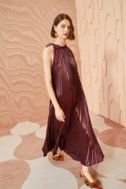 ULLA JOHNSON Amiko Dress - Mahogany -fashion store ULLA JOHNSON Amiko Dress MAHOGANY 0040