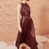 ULLA JOHNSON Amiko Dress - Mahogany -fashion store ULLA JOHNSON Amiko Dress MAHOGANY 01 MAIN
