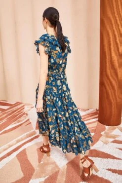 ULLA JOHNSON Arisa Dress - Moonlight Floral -fashion store ULLA JOHNSON Arisa Dress MOONLIGHT FLORAL 04