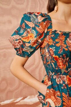 ULLA JOHNSON Arlo Playsuit - Delphinium -fashion store ULLA JOHNSON Arlo Playsuit DELPHINIUM 03